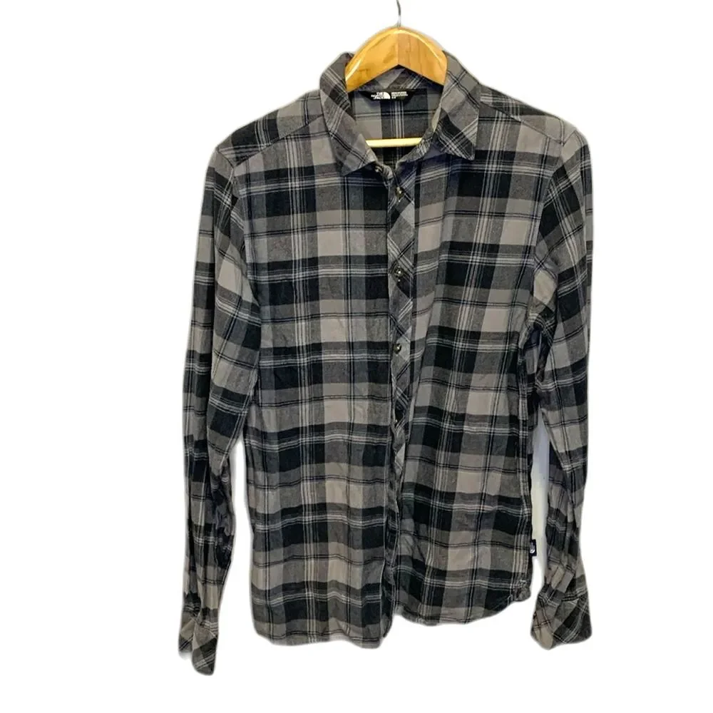 The North Face Men's Gray Tartan Plaid LS Button-Up Classic Flannel Shirt Sz S